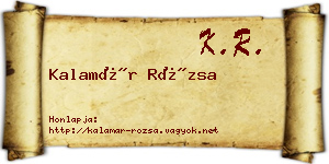 Kalamár Rózsa névjegykártya