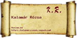 Kalamár Rózsa névjegykártya